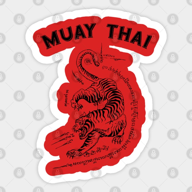 Muay Thai Tiger Sak Yant Tattoo Kickboxing Thailand Sticker by VintCam